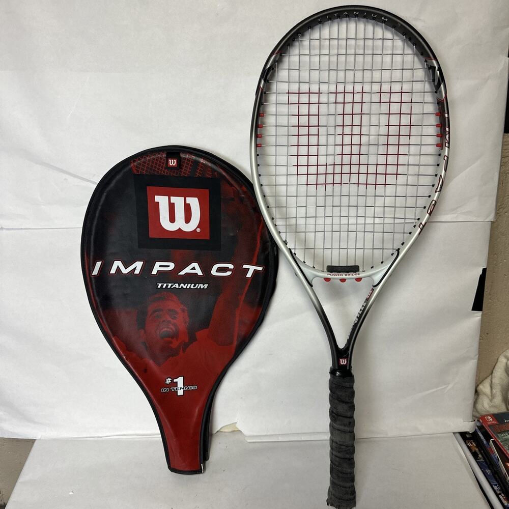 Wilson Impact Titanium Tennis Racquet w/ Slip Cover Power Bridge